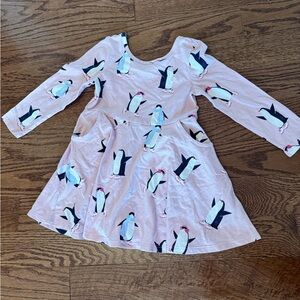Gap 3T Pink Penguin Print Kids Dress with pockets